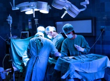 A medical team performing an operation